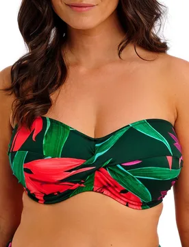 Womens Pichola Bandeau Bikini Top - Green Polyamide - Size 32ff - Fantasie - FashionsVida