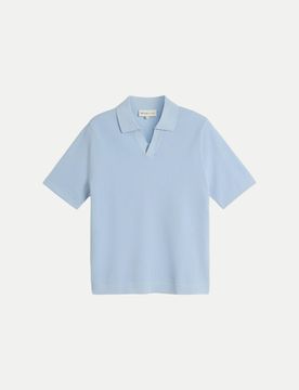 Poloshirt aus Piqué-Strick Blau XL