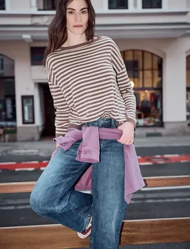 Street One Gestreifter Pullover female Rosa - Street One Studio - FashionsVida