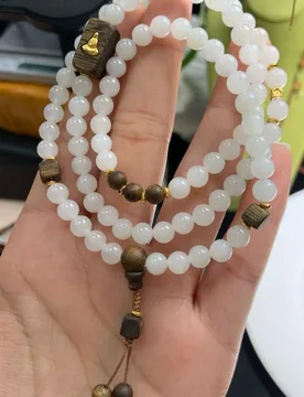 Design natural Hetian jade white jade agarwood enlightenment, wear three more circles in one chain, bracelet necklace, women's n - Aliexpress - FashionsVida
