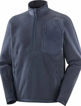 Polaire à demi-zip - Pullover Chroma Fleece HZ M Blue Nights - Taille S - Navy - Salomon - FashionsVida