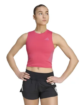 Adi365 Iconic Running Crop Sleeveless T-shirt Power Pink XS Women - Adidas - FashionsVida