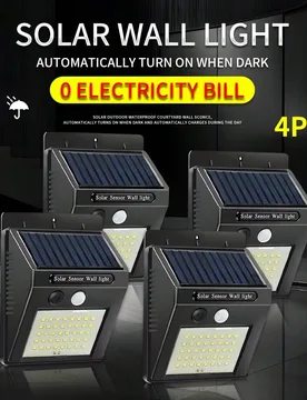 Piezas Luces de pared solares para exteriores, 4000W súper brillantes con 40 LED, con control remoto, con 3 modos de iluminación, adecuadas para jar - Shein - FashionsVida