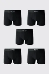 Men's 5 Pack MAN Boxers Black Size Medium Black M