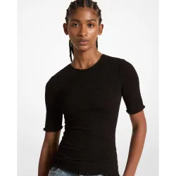 Camiseta de mujer con textura de manga corta