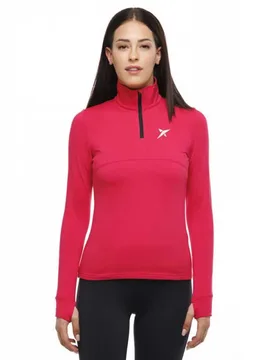 Fatna Half Zip Sweatshirt Fuchsia S - Drop Shot - FashionsVida