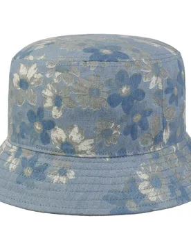 Jeans Flower Bucket Hat by - blue - Damen - Size: L (57-58 cm) - Lipodo - FashionsVida