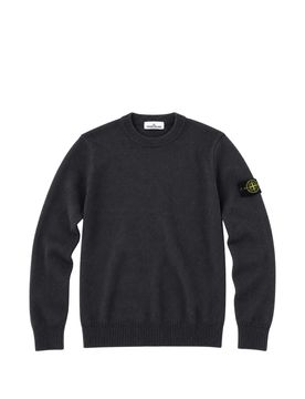 Ribbed Knit Crewneck Sweater with Reversed Shoulder Bands