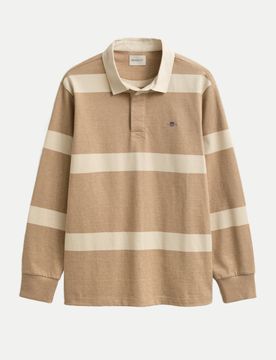 Langarmshirt mit Streifen Braun S