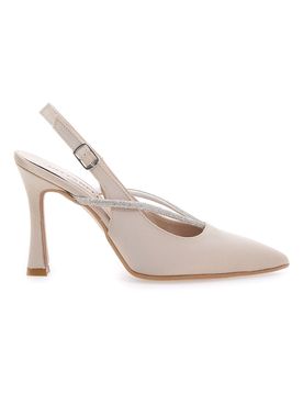 Décolleté Beige Slingback con Strass 100 37