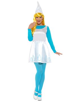 Schlumpfine Kostüm Damen weiß blau - female