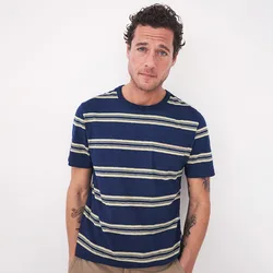 Block Stripe T-Shirt - Indigo
