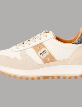 Eleganti Sneakers Donna Glitterate in Pelle e Nylon