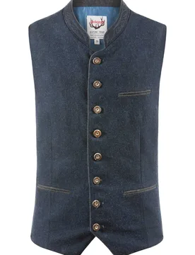 Trachtenweste Sirius (dunkelblau-grau, Gr. 48) von Classics für Herren, Oberteile, 50% Wolle, 25% Viskose, 25% Polyester - Stockerpoint - FashionsVida