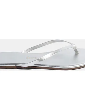 Sandalias de mujer en piel metalica planas - Tkees - FashionsVida