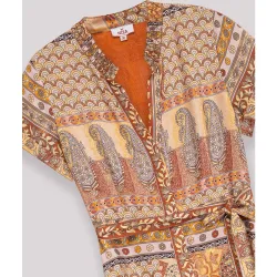 Vestido midi camisero con lazada en la cintura