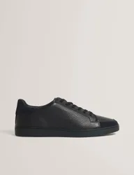 Leather Lace Up Trainers Navy male
