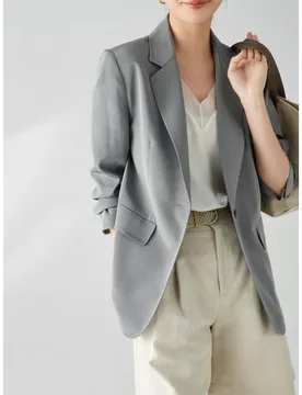Allingentle Women's Blazer Slim Fit 1-Button Jacket Outfits Elegant Suit Blazer for Business Casual Customize - Aliexpress - FashionsVida