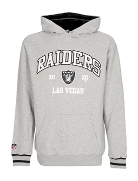 Felpa Leggera Cappuccio Uomo Nfl Oversized Hoodie Lasrai Heather Grey/black - New era - FashionsVida