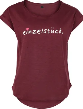 T-Shirt - Einzelstück - S bis XXL - für Damen - Größe XXL - weinrot - Frauen - female - Sprüche - FashionsVida