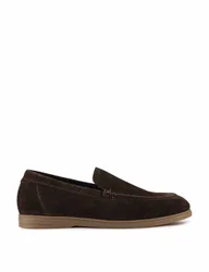 Suede Slip-On Loafers Brown male