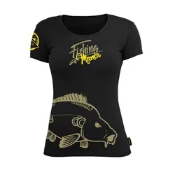 Fishing Mania Carpfishing Short Sleeve T-shirt Black L Women