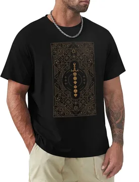 Polyhedral Dice Sword Vintage Minimalist Tabletop RPG T-Shirt Plus Size Loose Short Sleeve Top - Aliexpress - FashionsVida