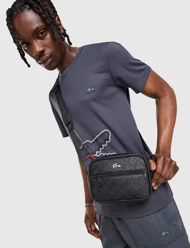 Womens Borsa a Tracolla Messenger All Over Print - Nero, nero nero Donna taglia One Size - Lacoste - FashionsVida