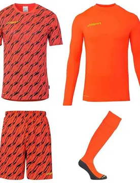 Ensemble à Manches Longues Progressive-goalkeeper Fluo Red / Black / Fluo Yello L