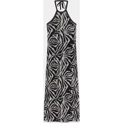 Vestido midi halter estampado