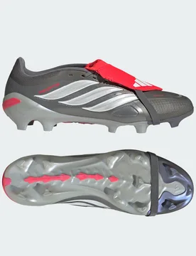 Scarpe da calcio PREDATOR LEAGUE FOLD-OVER TONGUE FIRM GROUND 40 Iron Metallic / Zero Metalic / Lucid Red - Adidas - FashionsVida