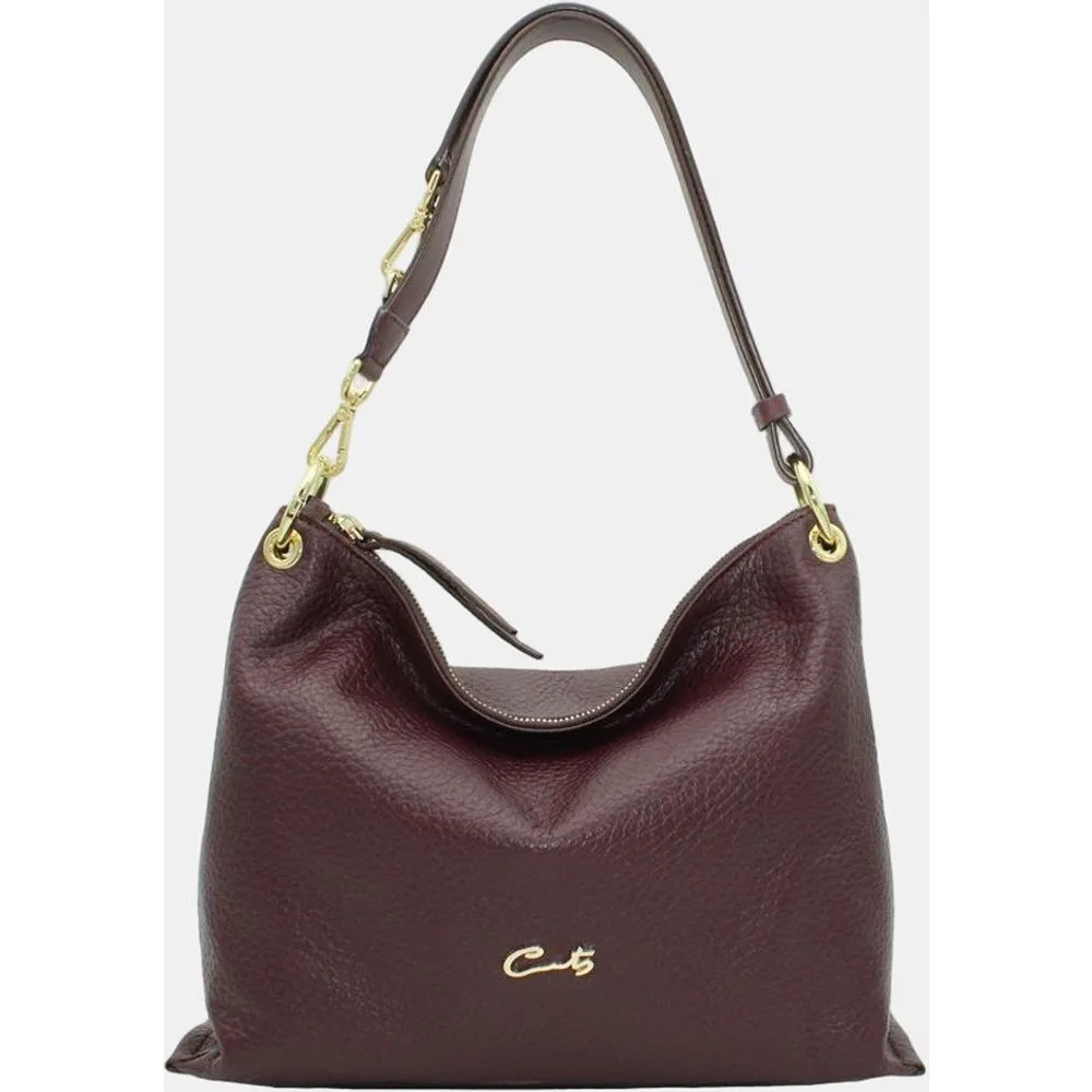 Bolso hobo piel montgo con cremallera - Cats - FashionsVida