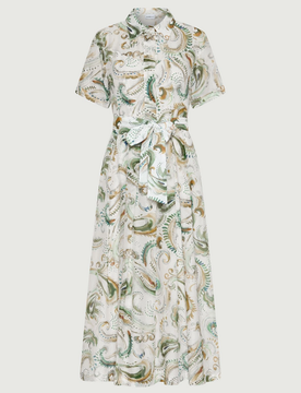 Abito cotone e seta donna bianco