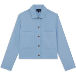 Chaqueta de mujer corte crop con bolsillos frontales