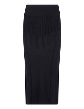 Mugler Vestito midi nero classico
