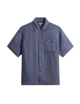 Altro (camicie) uomo - s/s linen shirth slate black - n.d - Woolrich - FashionsVida