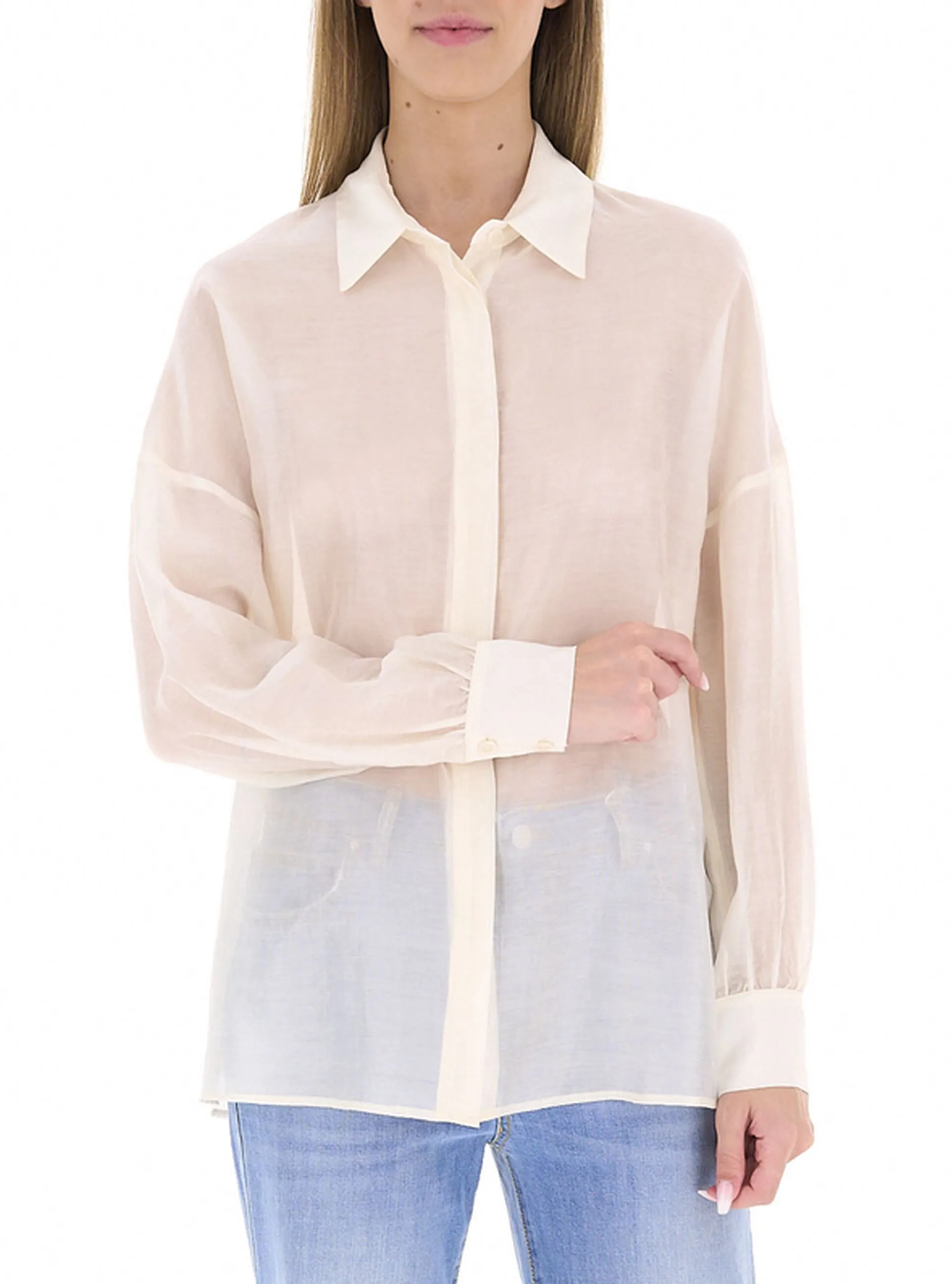 KOCCA Camicia velata AVORIO M - Kocca - FashionsVida