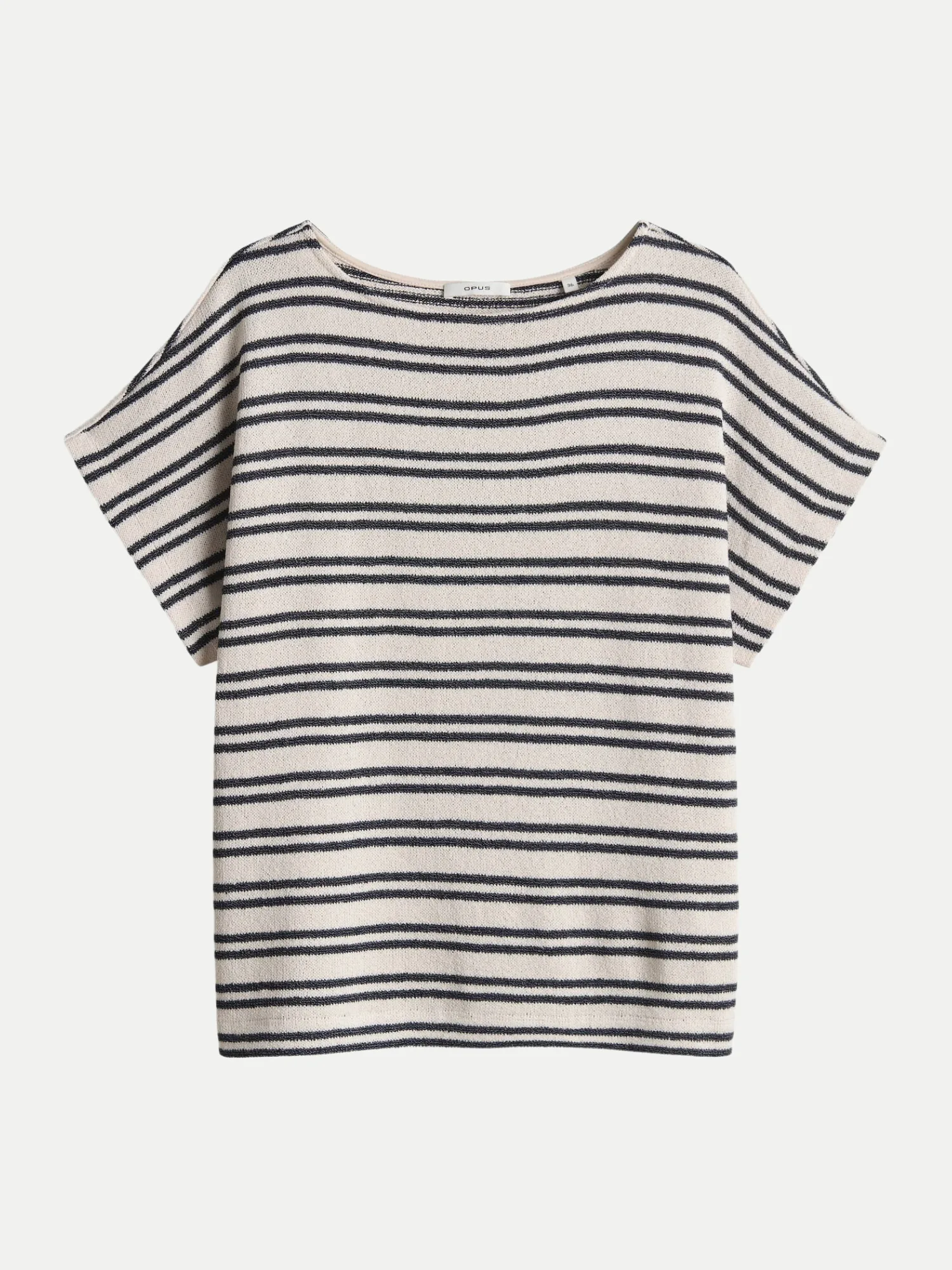 Gestreiftes Jerseyshirt Sostal in Strickoptik Beige 42 - Opus - FashionsVida