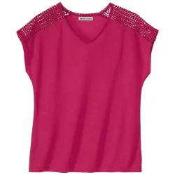 Macrame T-Shirt - Pink - Size: 8-10