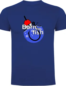 Born To Fish Short Sleeve T-shirt Royal Blue L Men - Kruskis - FashionsVida