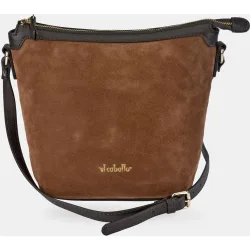 Bolso crossbody realizado en serraje y piel napa