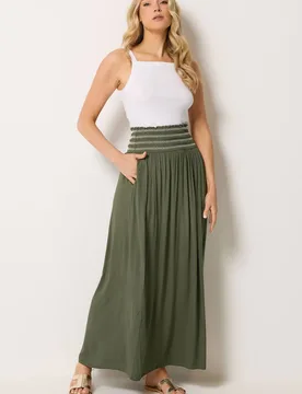 Women's Tall Embroidered Waist Maxi Skirt in Olive Size: 22 - Olive - Size: 22 - Long tall sally - FashionsVida