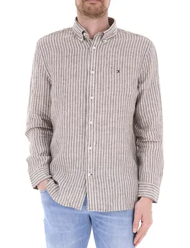 Camicia in lino MARRONE CHIARO S - Tommy hilfiger - FashionsVida