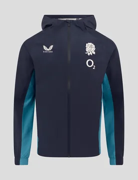 Men’s England Rugby 25/26 Performance Long Sleeve Rain Jacket – Inkwell INKWELL/STORM BLUE 3XL male - Castore - FashionsVida
