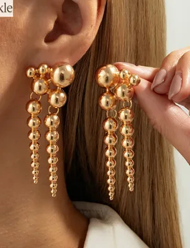 Women's Multilayer Beads Pendant Drop Earrings Punk Irregular Pierced Earring Trendy 2026 New Year Jewelry Accessory - Aliexpress - FashionsVida