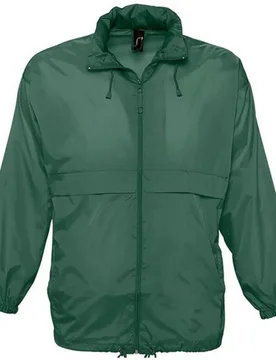 Unisex Surf Windbreaker Lightweight Jacket (Forest Green) Nylon - Size X-Small - SOLS - FashionsVida