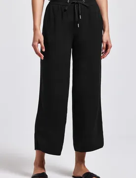 Wide Leg Hose female Schwarz