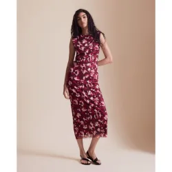 Vestido largo con tul estampado
