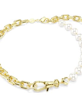 Collana Idyllia, Crystal Pearl, Bianca, Finitura oro 18K OS