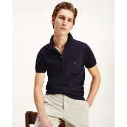 Polo de hombre slim liso manga corta